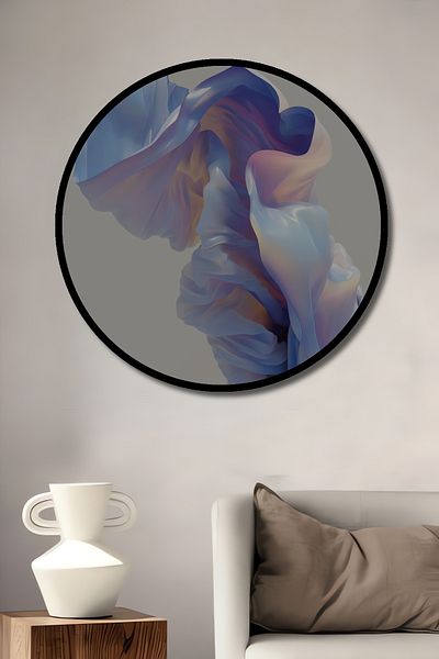 Teona Ahşap Ethereal Color Ripple Lemn MDF Rotund Decorativ Acasă, Locul de Muncă Pictură Murală