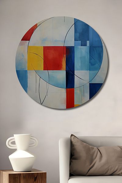 Teona Ahşap Modern Minimalist Colorat Abstract Geometric Decorativ Lemn MDF Rotund Acasă, Locul de Muncă Pictură de perete