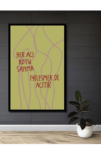 Teona Ahşap Heal Hurts Citat inspirațional Lemn MDF dreptunghiular Decorativ pentru casă, locul de muncă Pictură murală