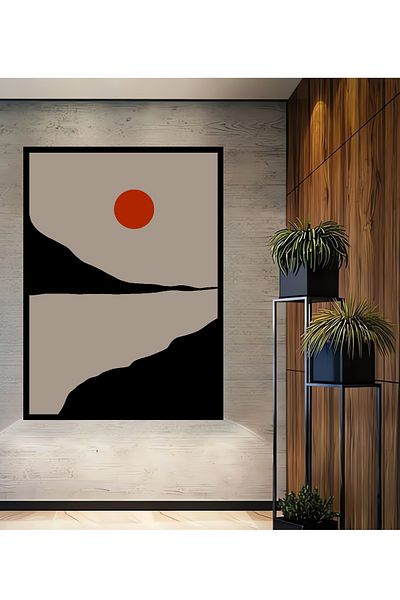 Teona Ahşap Minimalist Sunset Decorativ Lemn MDF Dreptunghi Acasă, Locul de Muncă Pictură Perete