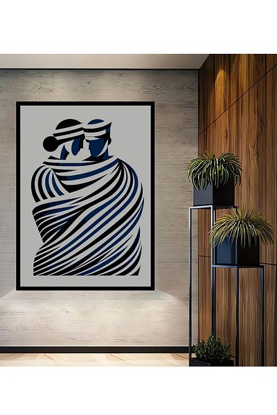 Teona Ahşap Perechi de dragoste abstracte Decorative din lemn MDF dreptunghiular pentru pictura de perete acasă, la locul de muncă
