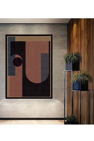 Teona Ahşap Modern Geometric Abstract Lemn MDF Dreptunghi Decorativ Acasă, Locul de Afaceri Pictură Murală