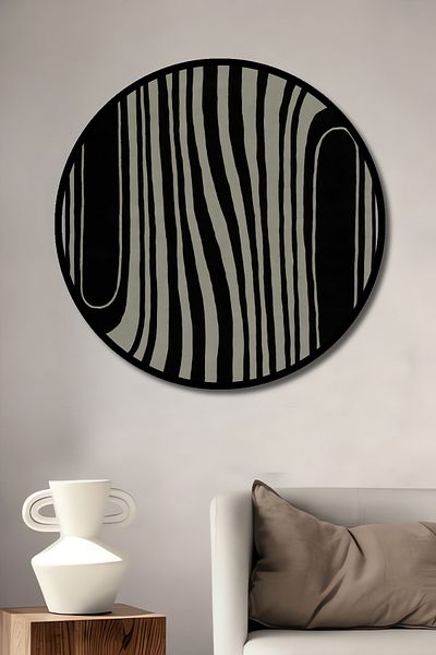 Teona Ahşap Linii ondulate Modern Lemn MDF Rotund Decorativ Acasă, Locul de Muncă Pictură Perete