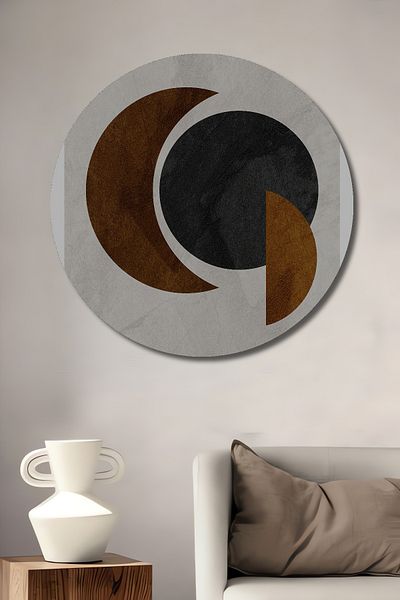 Teona Ahşap Geometric Minimalist Decorativ Lemn MDF Rotund Acasă, Locul de Muncă Pictură Perete