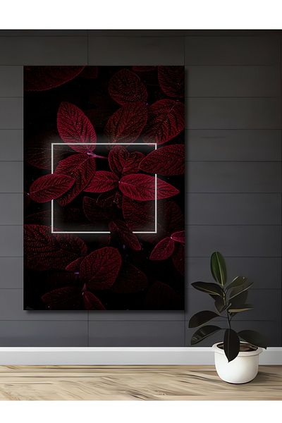 Teona Ahşap Frunze Roșii Decorative Lemn MDF Dreptunghi Acasă, Locul de Muncă Pictură Perete