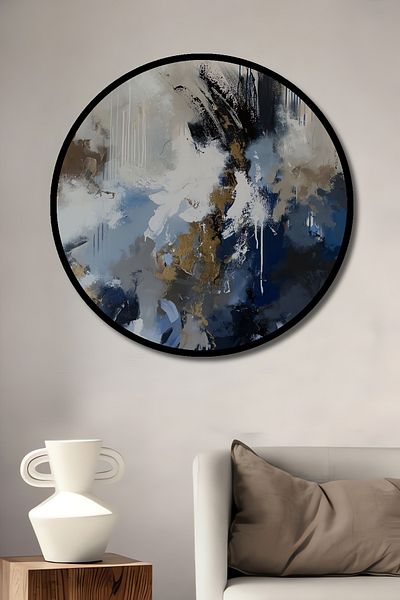 Teona Ahşap Abstract Modern Brush Strokes Lemn MDF Rotund Decorativ Acasă, Locul de Muncă Pictură de perete