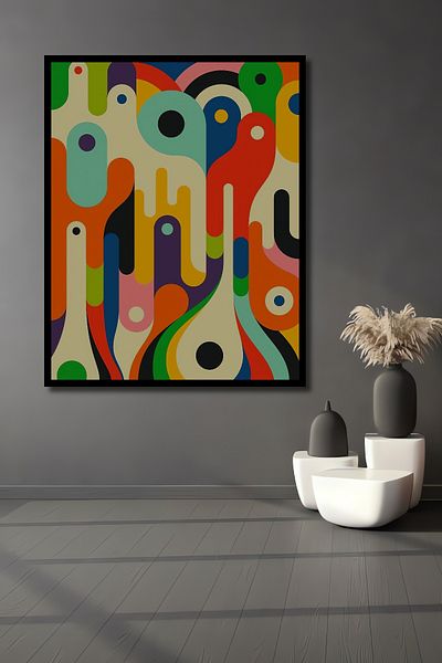 Teona Ahşap Picături colorate abstracte Decorative din lemn MDF dreptunghiular pentru pictură pe perete acasă, la locul de muncă