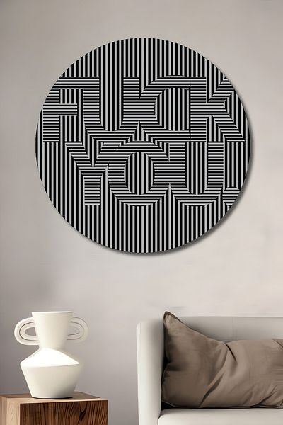 Teona Ahşap Op Art Style Decorativ Lemn MDF Rotund Acasă, Locul de Muncă Pictură Perete
