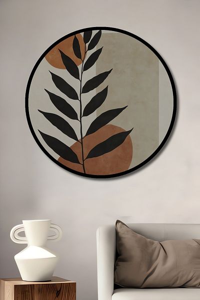 Teona Ahşap Frunze Minimaliste Decorative Lemn MDF Rotund Casa, Locul de Muncă Pictură Perete