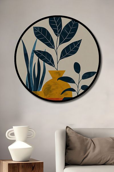 Teona Ahşap Plante rotunde din lemn decorativ MDF pentru casă, tablouri de perete la locul de muncă