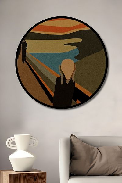 Teona Ahşap Scream Modern Art Decorativ Lemn MDF Rotund Acasă, Locul de Muncă Pictură Perete