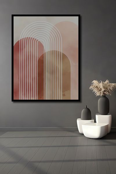 Teona Ahşap Abstract Geometric Pastel Lemn MDF Dreptunghi Decorativ Acasă, Locul de Muncă Pictură Murală