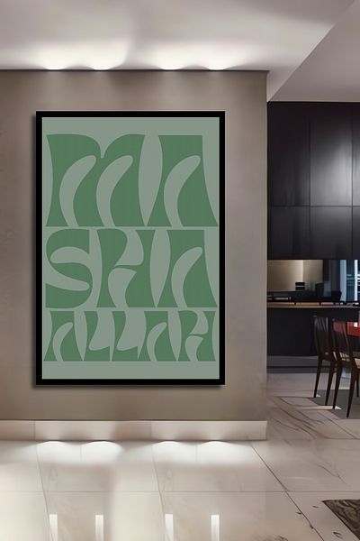 Teona Ahşap Ilustrație tipografie modernă Decorativă din lemn MDF dreptunghiulară pentru pictură pe perete acasă, la locul de muncă