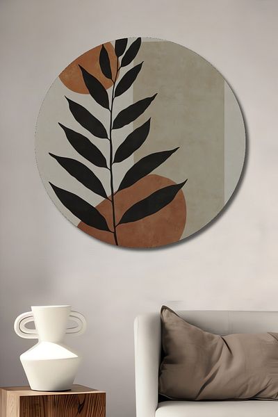 Teona Ahşap Frunze Minimaliste Decorative Lemn MDF Rotund Casa, Locul de Muncă Pictură Perete