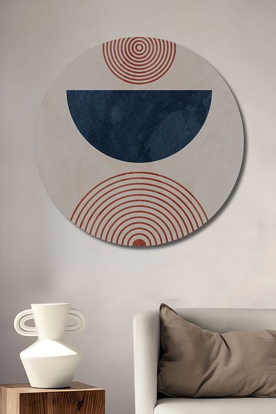 Teona Ahşap Cerc Geometric Modern Decorativ Lemn MDF Rotund Acasă, Locul de Muncă Pictură Perete