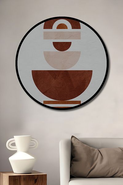 Teona Ahşap Forme geometrice moderne decorative din lemn MDF rotund pentru pictura de perete pentru loc de muncă