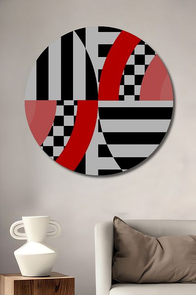 Teona Ahşap Uimitoare pictură decorativă rotundă din lemn MDF geometric pentru casă, loc de muncă