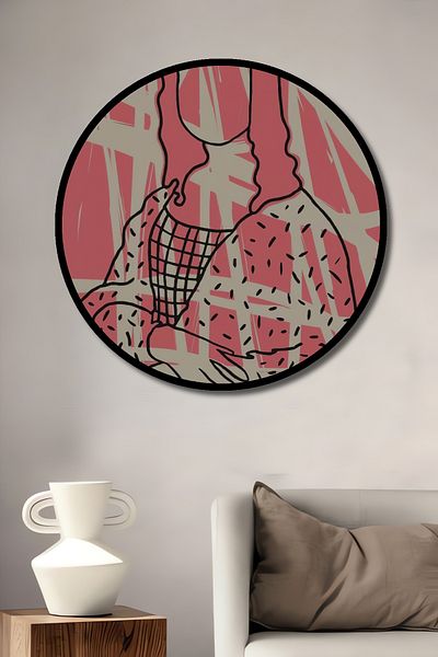 Teona Ahşap Mona Lisa Modern Pop Art Lemn MDF Rotund Decorativ Acasă, Locul de Muncă Pictură Murală