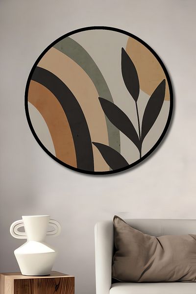 Teona Ahşap Modern Minimalist Leaf Design Decorativ Lemn MDF Rotund Acasă, Locul de Muncă Pictură de perete