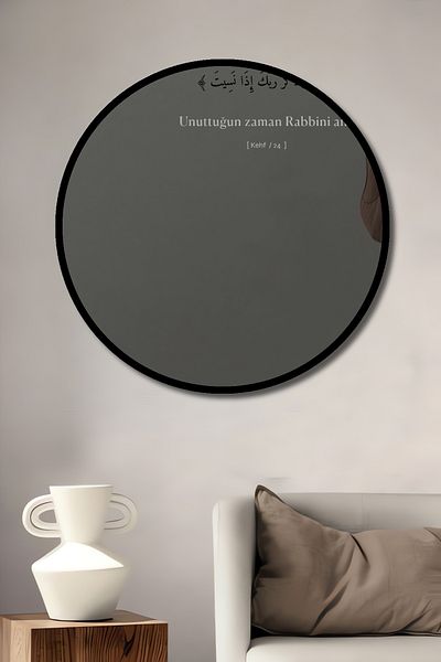 Teona Ahşap Pictură murală rotundă din lemn MDF decorativă inspirată în pace, loc de muncă