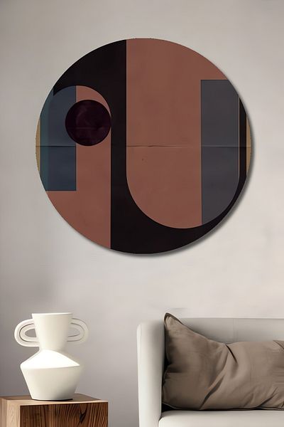 Teona Ahşap Modern Geometric Abstract Lemn MDF Rotund Decorativ Acasă, Locul de Afaceri Pictură Perete