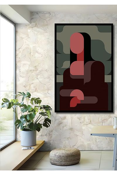 Teona Ahşap Minimalist Mona Lisa Decorativ Lemn MDF Dreptunghi Acasă, Locul de Muncă Pictură Perete
