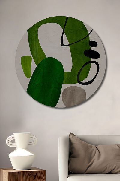 Teona Ahşap Geometrie abstractă Decorativ Lemn MDF Rotund Acasă, Locul de Muncă Pictură Perete