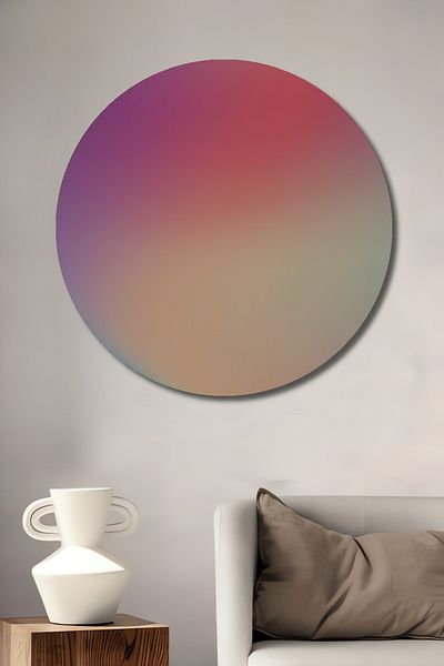Teona Ahşap Casa rotundă din lemn MDF decorativ modern de culoare pastel, pictură murală la locul de muncă