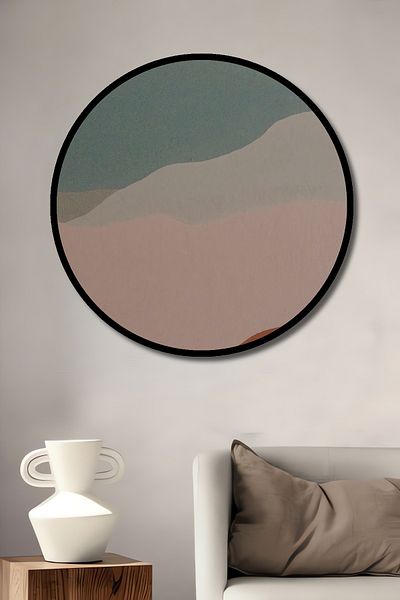 Teona Ahşap Pastel Peisaj Munte Decorativ Lemn MDF Casă Rotundă, Pictură Perete Loc de Muncă