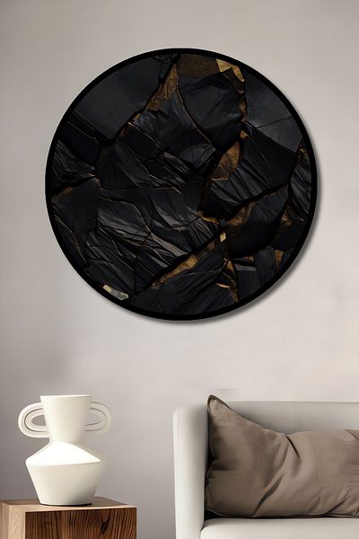 Teona Ahşap Mysterious Black Texture Decorativ Lemn MDF Rotund Acasă, Locul de Afaceri Pictură Perete