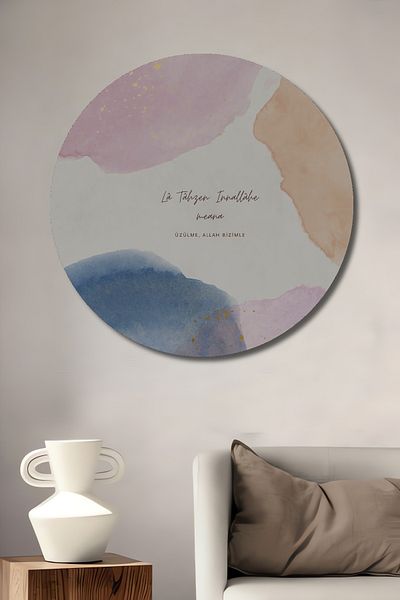 Teona Ahşap Pastel Colorat Abstract Lemn MDF Rotund Decorativ Acasă, Locul de Muncă Pictură Murală