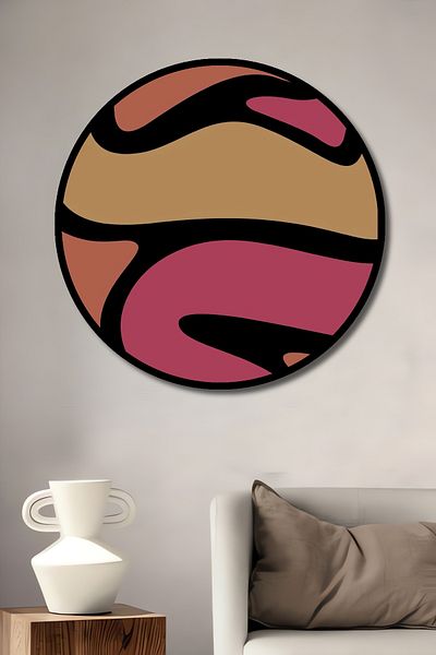 Teona Ahşap Colorate Ripple Decorative Lemn MDF Rotund Acasă, Locul de Muncă Pictură Perete