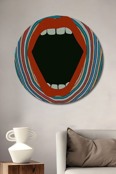 Teona Ahşap Ilustrație de artă abstractă Decorativă din lemn MDF rotund pentru pictură de perete acasă, la locul de muncă