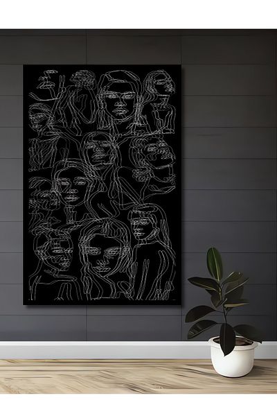 Teona Ahşap Modern Line Faces Decorativ Lemn MDF Dreptunghi Acasă, Locul de Muncă Pictură Perete