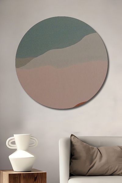 Teona Ahşap Pastel Peisaj Munte Decorativ Lemn MDF Casă Rotundă, Pictură Perete Loc de Muncă
