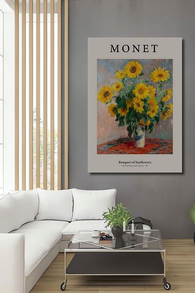 Teona Ahşap Monet Buchet de floarea soarelui Decorativ Lemn MDF Dreptunghi Acasa, Locul de munca Pictura pe perete
