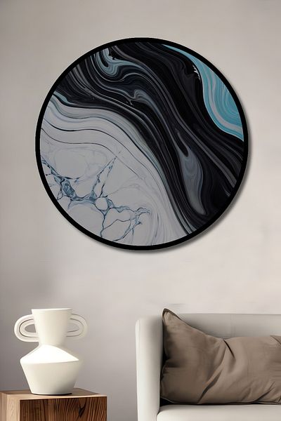 Teona Ahşap Model abstract de val din lemn decorativ MDF rotund pentru pictură de perete acasă, la locul de muncă