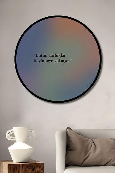 Teona Ahşap Toate provocările cresc inspirațională din lemn MDF rotund decorativ pentru casă, loc de muncă pictură murală