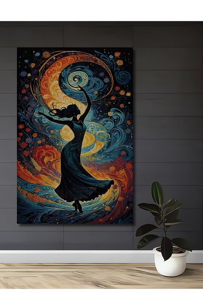 Teona Ahşap Magia culorilor dansante Decorativ din lemn MDF dreptunghiular pentru casa, locul de munca pictura pe perete