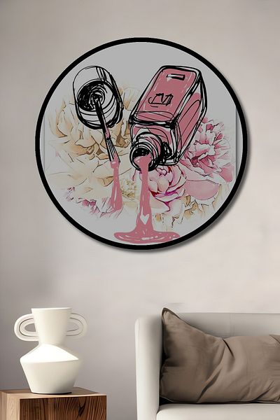 Teona Ahşap Oja roz cu flori de artă decorativă din lemn MDF rotund pentru acasă, pictură pe perete la locul de muncă