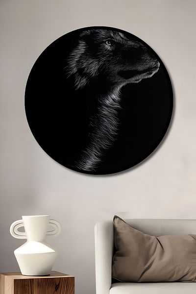Teona Ahşap Strong Wolf Portrait Decorativ Lemn MDF Rotund Acasă, Locul de Muncă Pictură Perete