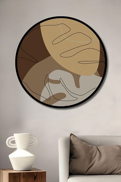 Teona Ahşap Forme abstracte minimaliste Decorative din lemn MDF rotund pentru pictura de perete acasa, loc de munca