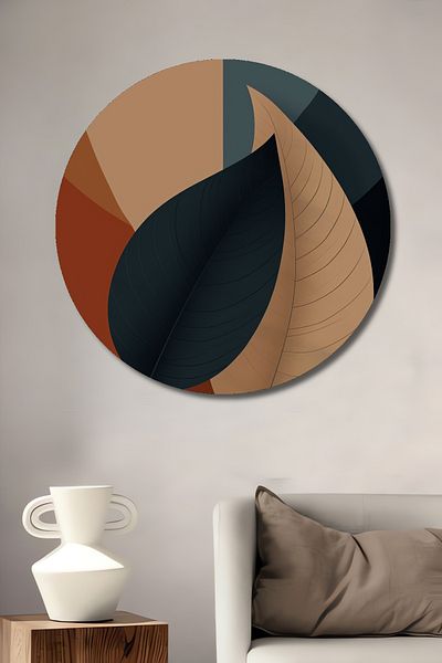 Teona Ahşap Minimalist Leaf Elegance Decorativ Lemn MDF Rotund Acasă, Locul de Muncă Pictură Perete