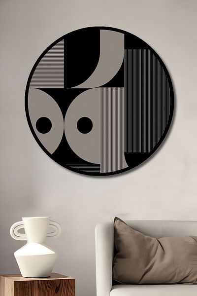 Teona Ahşap Modele geometrice abstracte Decorative din lemn MDF rotund pentru pictura de perete acasa, loc de munca