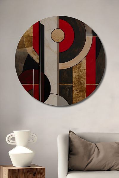 Teona Ahşap Energie geometrică abstractă decorativă din lemn MDF rotund pentru pictură murală acasă, la locul de muncă