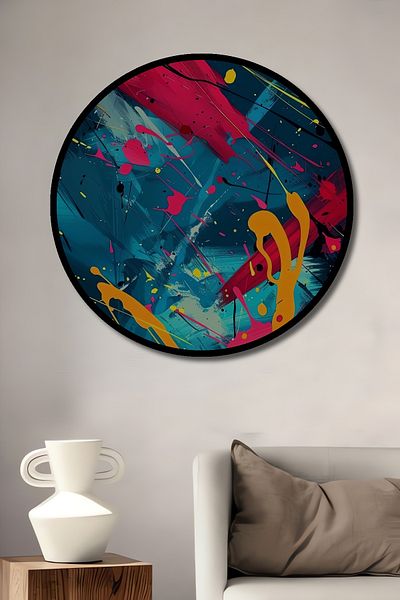 Teona Ahşap Culoare Cümbüşu Decorativ Lemn MDF Rotund Acasă, Loc de Afaceri Pictură Pe Perete
