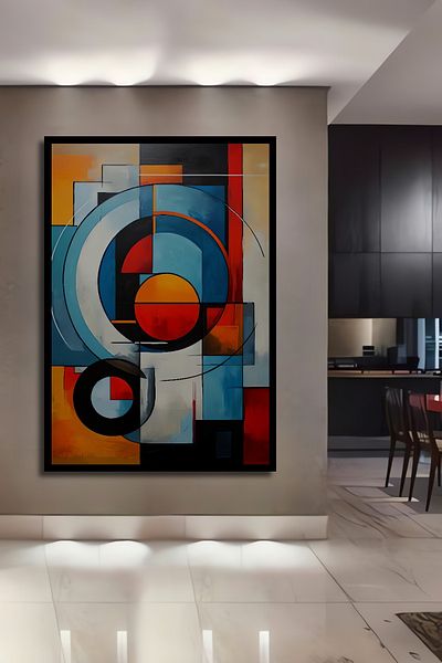 Teona Ahşap Modern Abstract Geometric Decorativ Lemn MDF Dreptunghi Acasă, Locul de Muncă Pictură Murală