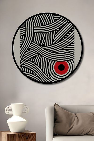 Teona Ahşap Textura abstractă Ochi roșu Decorativ Lemn MDF Rotund Acasă, Loc de muncă Pictură murală