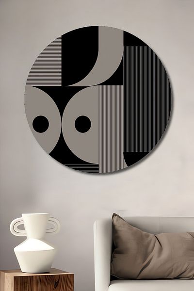 Teona Ahşap Modele geometrice abstracte Decorative din lemn MDF rotund pentru pictura de perete acasa, loc de munca