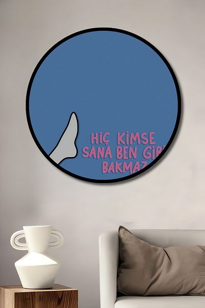 Teona Ahşap Nimeni nu te vezi ca mine, decorativ din lemn MDF, rotund, pictură de perete pentru locuință, loc de muncă